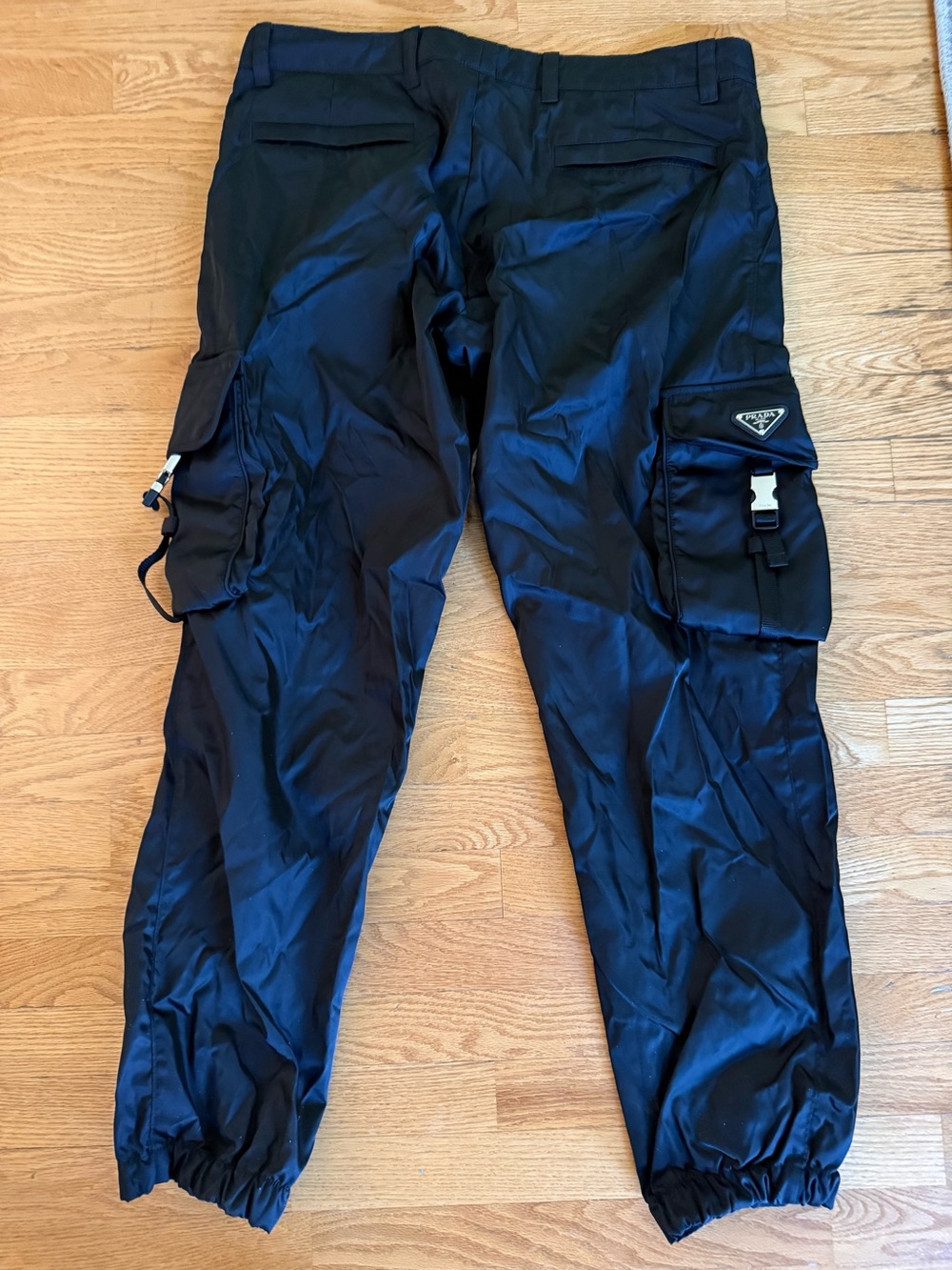 Prada Black Cargo Jogger Pants with Utility Pockets
